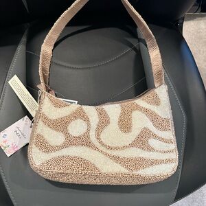 Viral beaded, handbag Beige and Cream